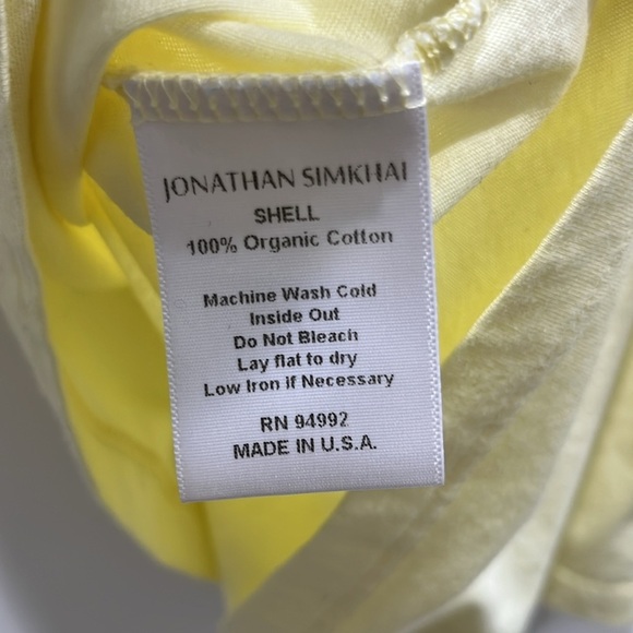 Jonathan Simkhai Standard DENISE BELL-SLEEVED TOP IN YELLOW Sz S - Picture 10 of 10